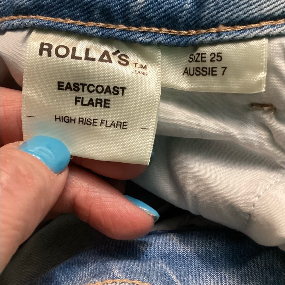 ROLLA'S Light Blue High-Rise Flare Jeans - Picture 7 of 7